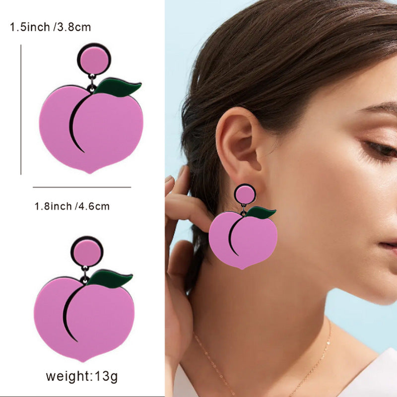 Wholesale Acrylic fruit vegetable Dragon Fruit  earrings