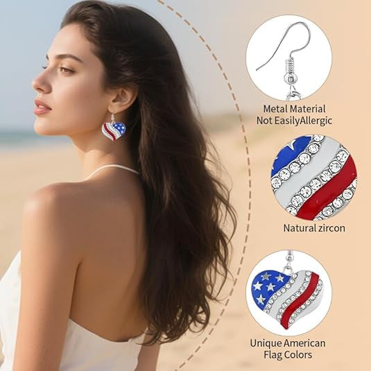 Wholesale 10pcs Independence Day layered star  Luxury Earrings