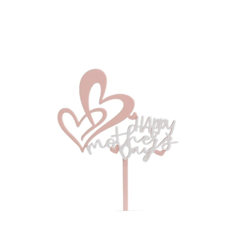 Wholesale 10PCS/PACK Mother's Day Love Letter Acrylic Cake Insert Card