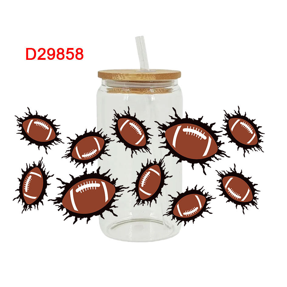 Wholesale Baseball and Football Sports Series 16oz Cup UV DTF Wraps