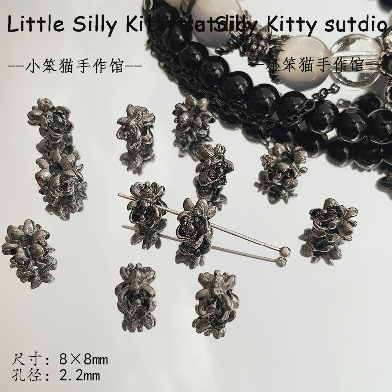 Wholesale Gun Black Peony Butterfly Snake Feather Moon Red Agate Alloy Charms DIY Bracelet Making Fashion Accessory Gift
