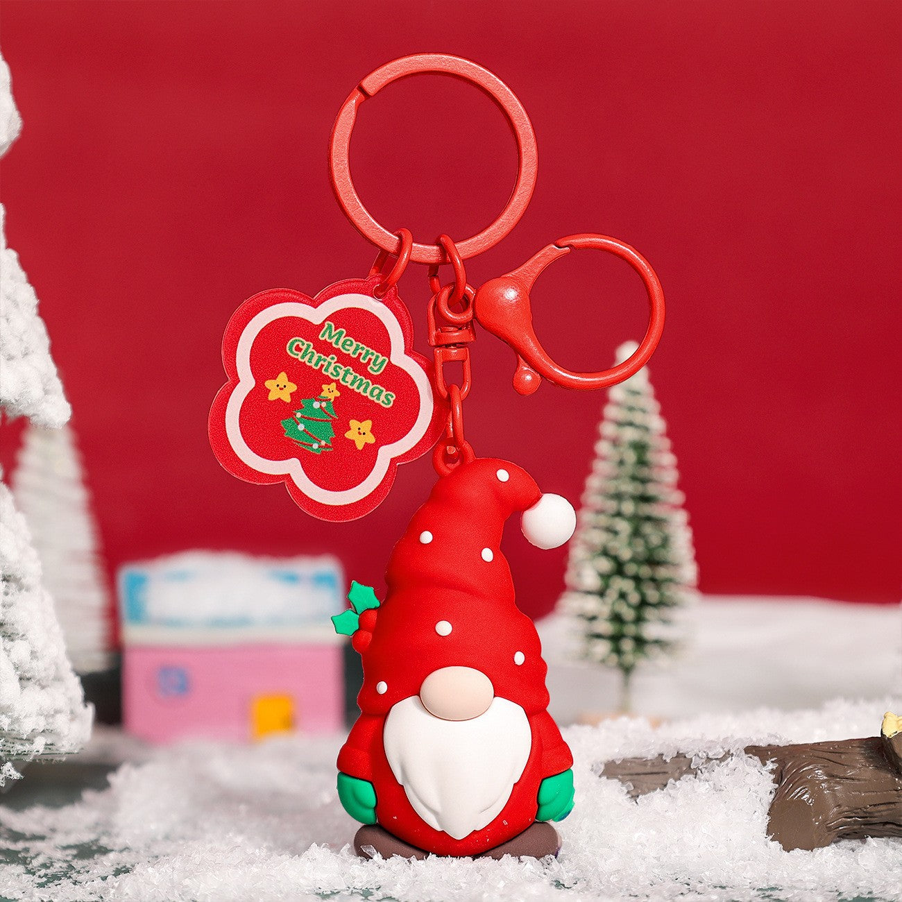 Wholesale Christmas Snowman Car Soft Rubber Keychain