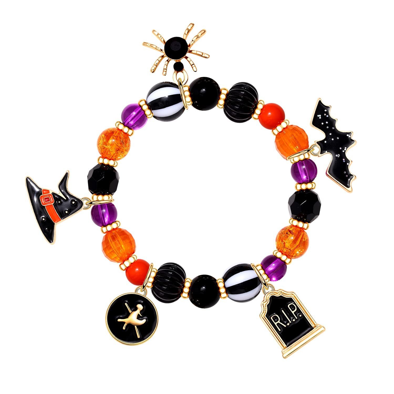 Wholesale 50PCS Halloween Ghost Pumpkin Lantern Hand Alloy Bracelet