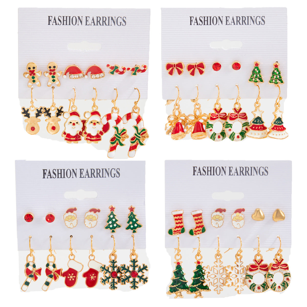 Wholesale cartoon reindeer Christmas  Earrings Set