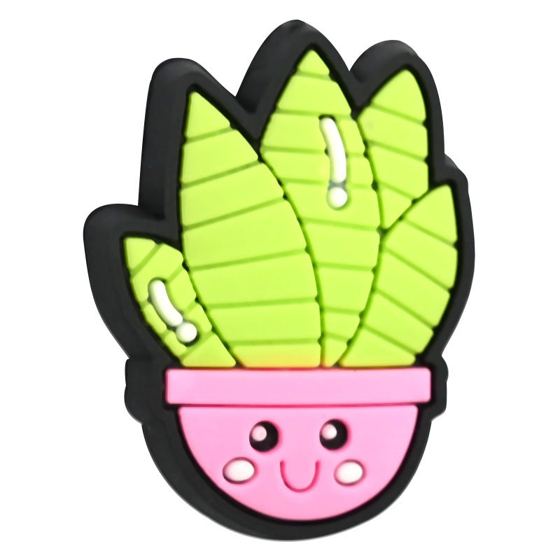 Wholesale   Random 100pcs Cactus series soft glue perforated double-sided thick patch DIY detachable beads