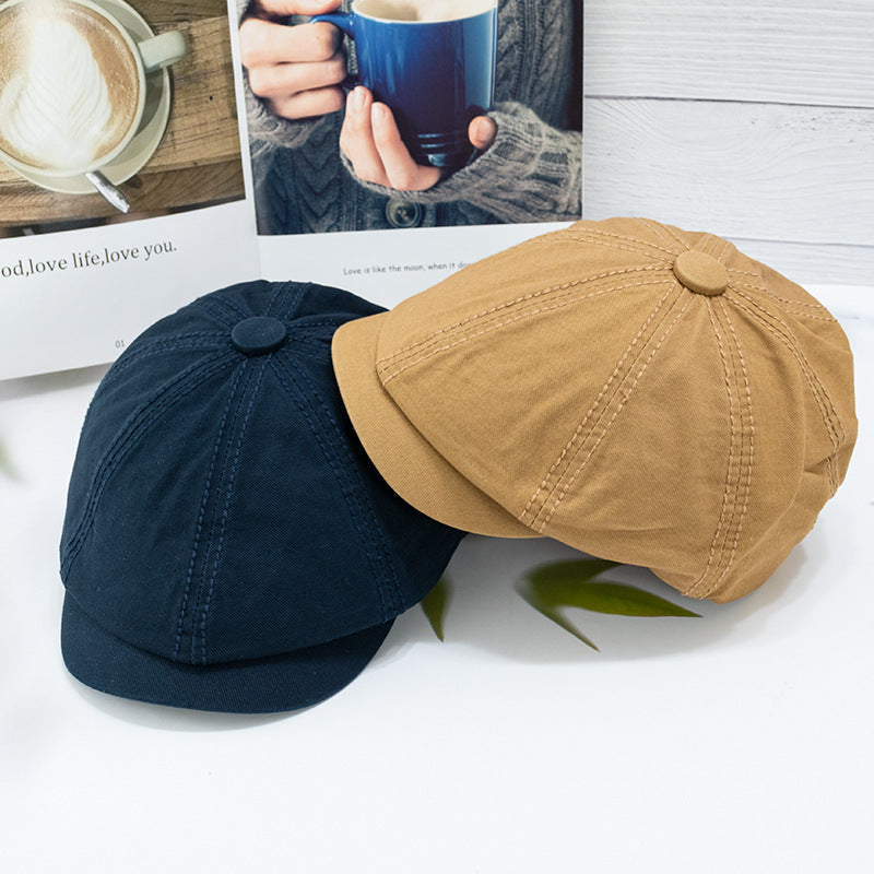 Wholesale All-match Light Plate Solid Color Forward Hat British Painter Hat Newsboy Hat Fashion