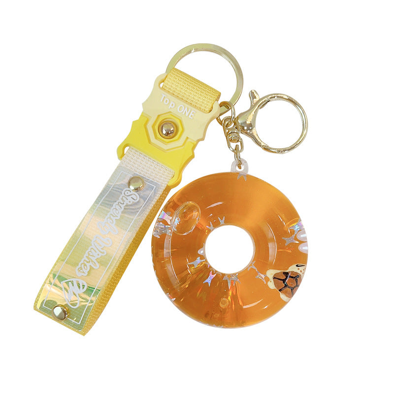 Wholesale Acrylic Oiled Marine Animal Donut Keychain