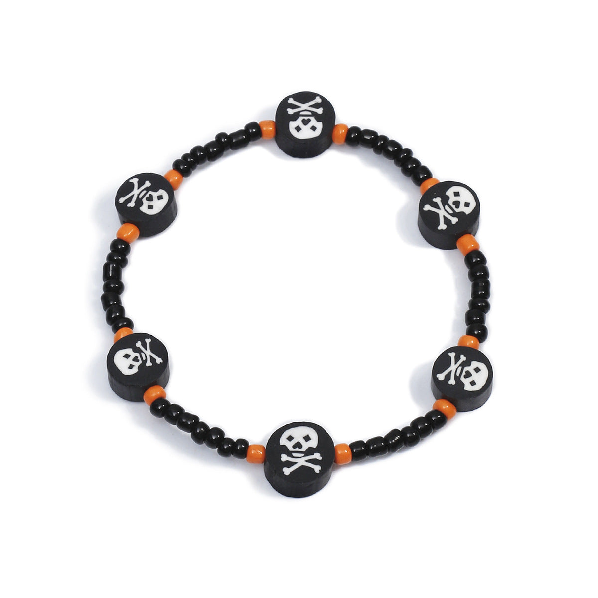 Wholesale Halloween Skeleton Bones, Soft Pottery, Rice Beads, Beaded Bracelets