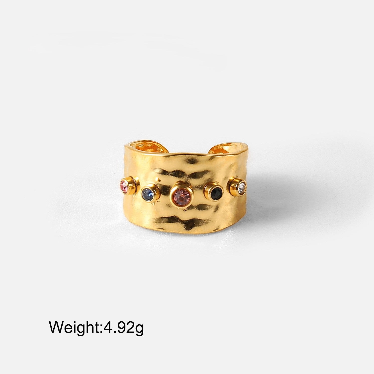 Wholesale Stainless steel enamel drip oil colored flower heart ring