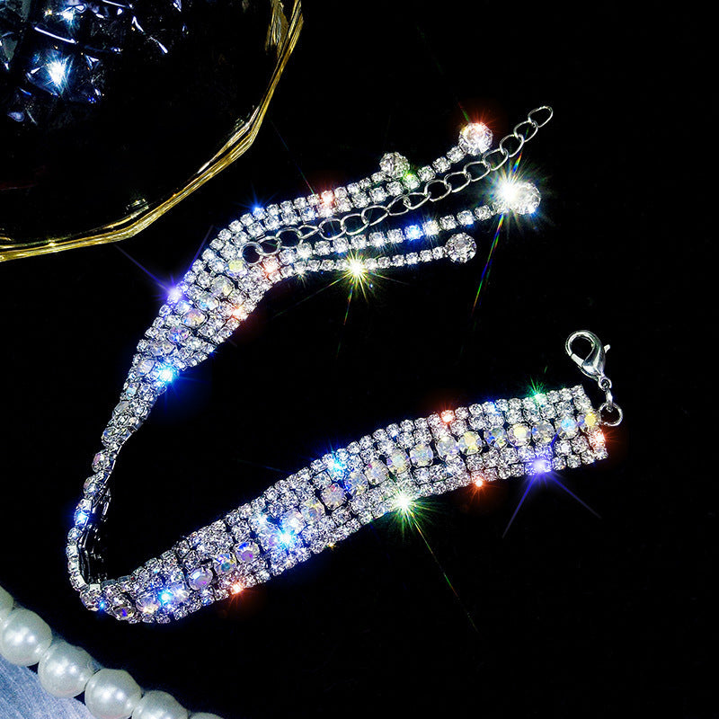 Wholesale Emerald Square Geometric Diamond Light Luxury Personality High-end Temperament Zircon Open Bracelet