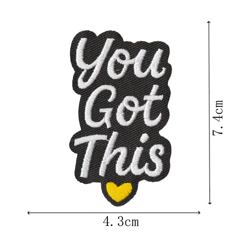 Wholesale Colorful Embroidered English Letter Square Patches Set Of 9 Heat Activated Appliques For Clothing Bags Towels DIY Accessory