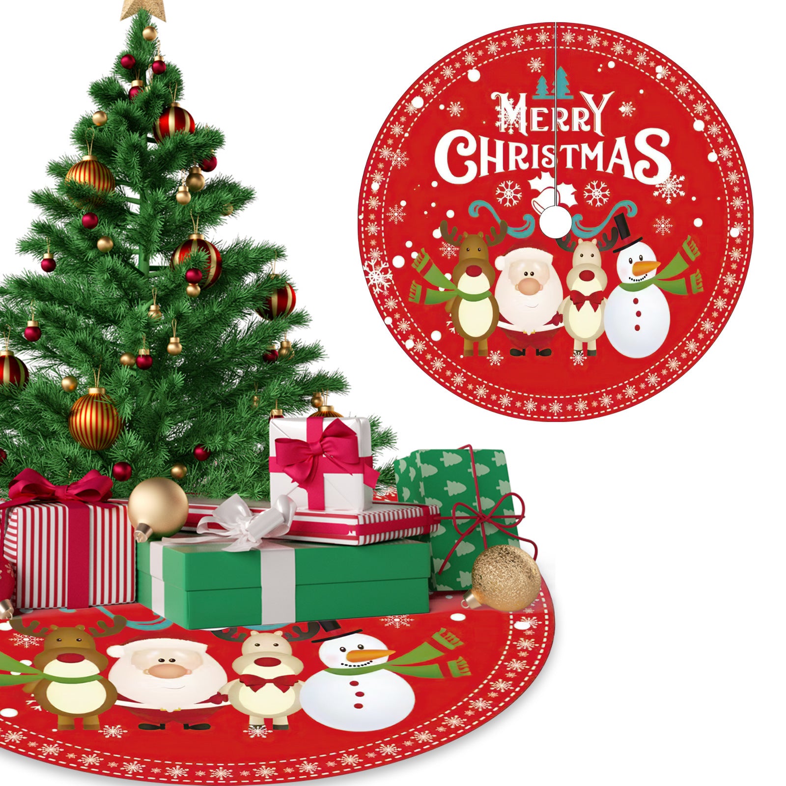 Wholesale 120CM Christmas Tree Skirt Forester Tree Bottom Dress