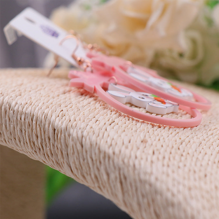 Wholesale Acrylic Colored Rabbit Earrings
