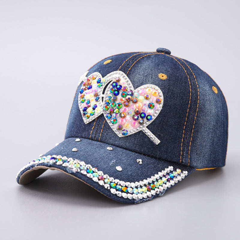 Wholesale Color Diamond Love Love Butterfly Curved Cornice Cap