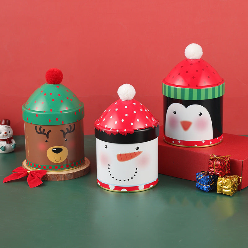 Wholesale Candy Bucket Christmas Hat Metal Storage Box