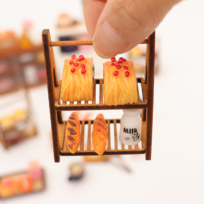 Wholesale Miniature food toy simulation bread tray kitchen prop Doll Accessories
