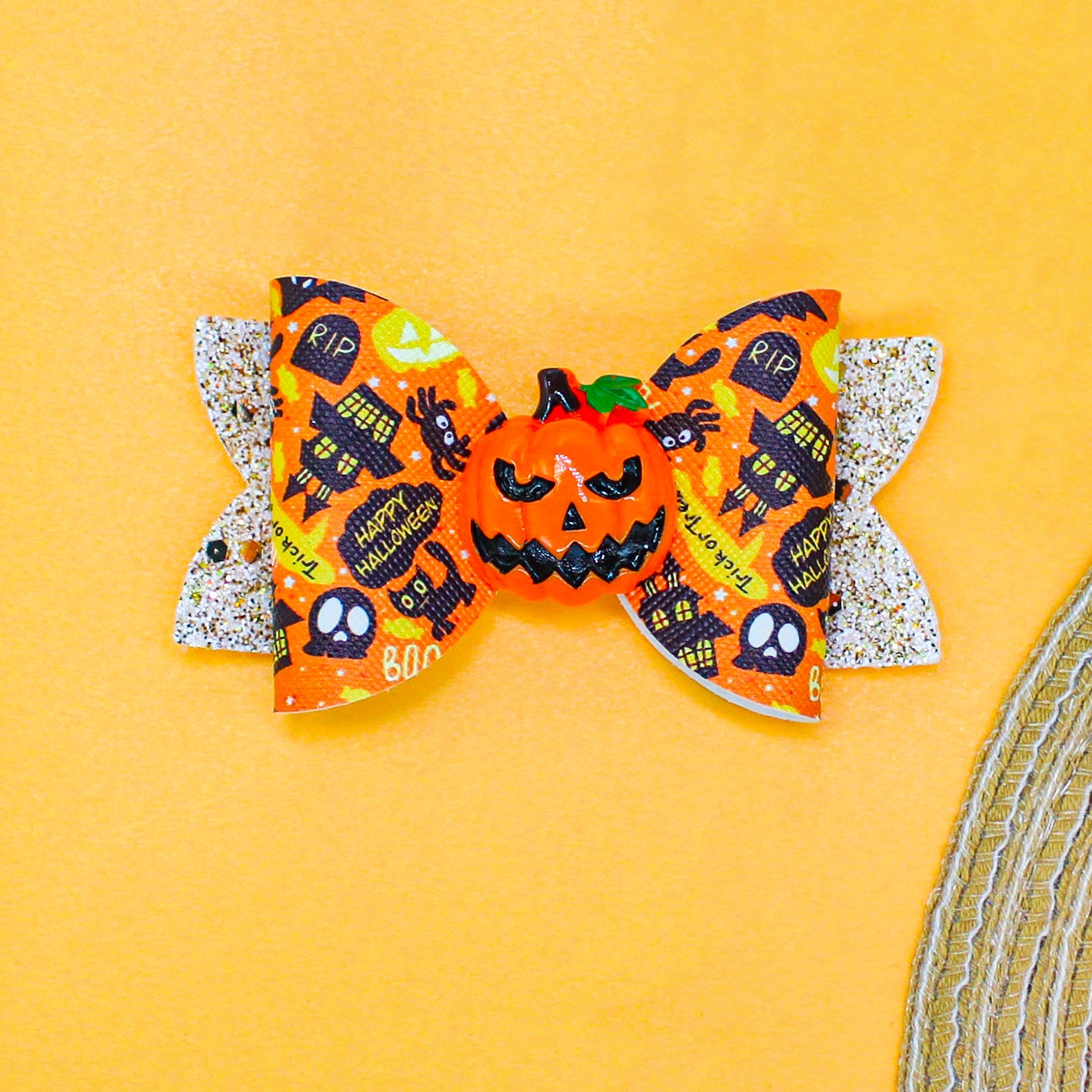 Wholesale  Pumpkin Ghost Skull Eyeball Print Children' s Hairpin