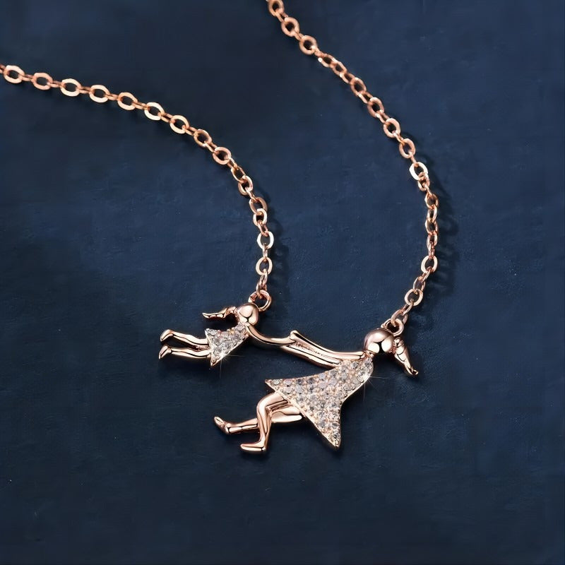 Wholesale Creative Exquisite Cute Mother and Daughter Personality Pendant Necklace
