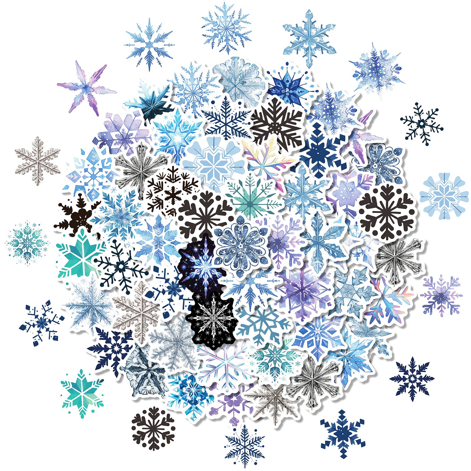 Wholesale 50pcs/pack Christmas snowflake stickers