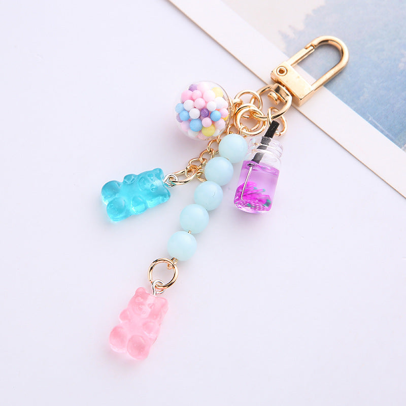 Wholesale Candy Bears Iridescent Gummy Candy Crystal Keychains