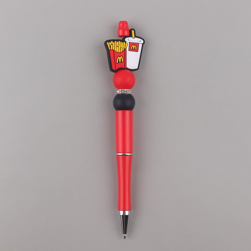 Wholesale DIY Beaded Pen Cartoon Animal Silicone Color Plastic Beaded Ballpoint Pen
