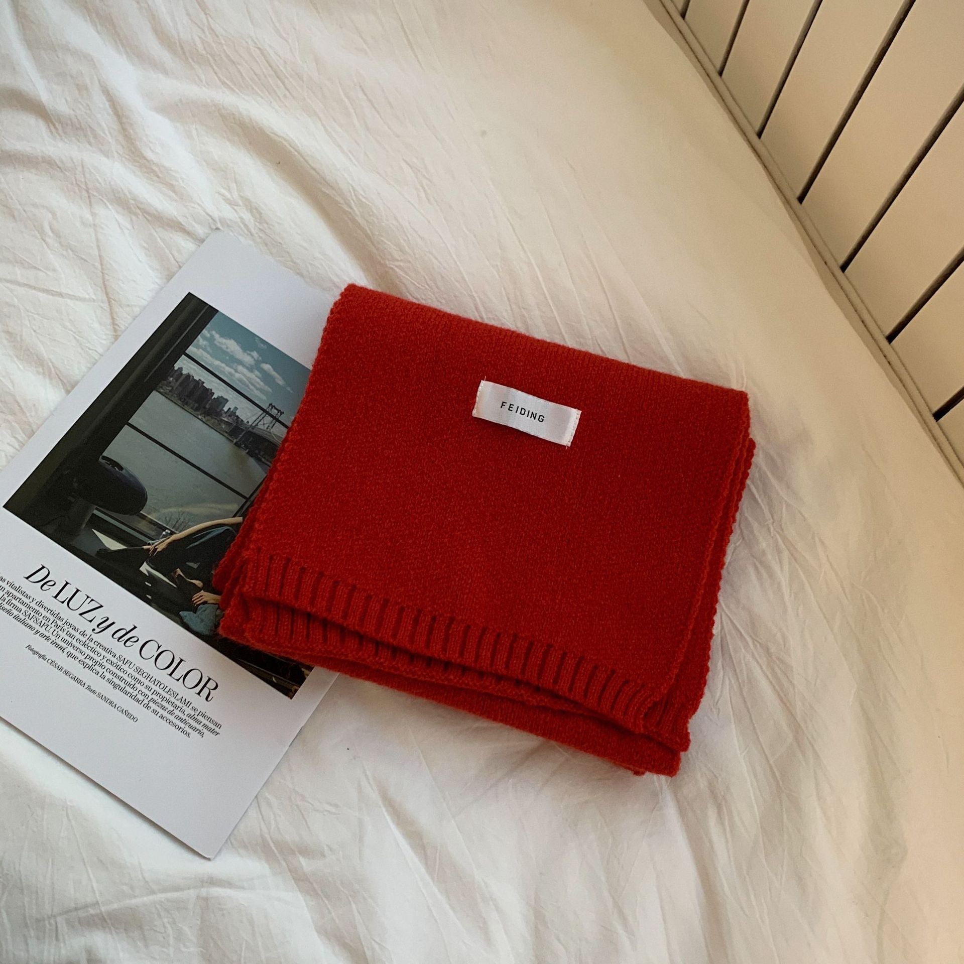 Wholesale Klein Blue Women's Autumn and Winter Versatile Knitted Acrylic Scarf