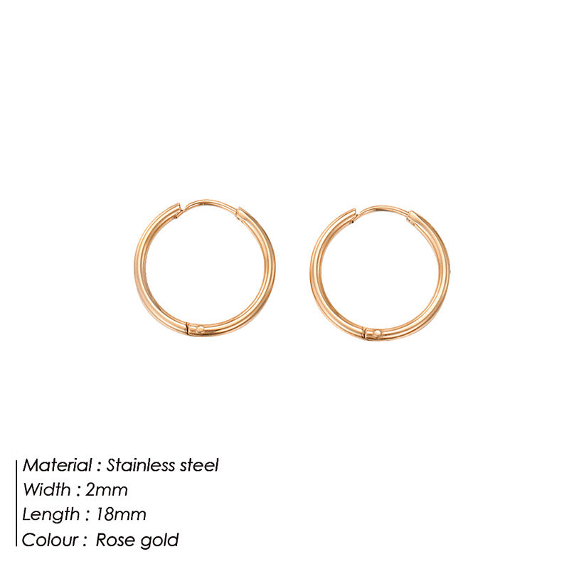 Wholesale Gold-plated stainless steel hoop earrings