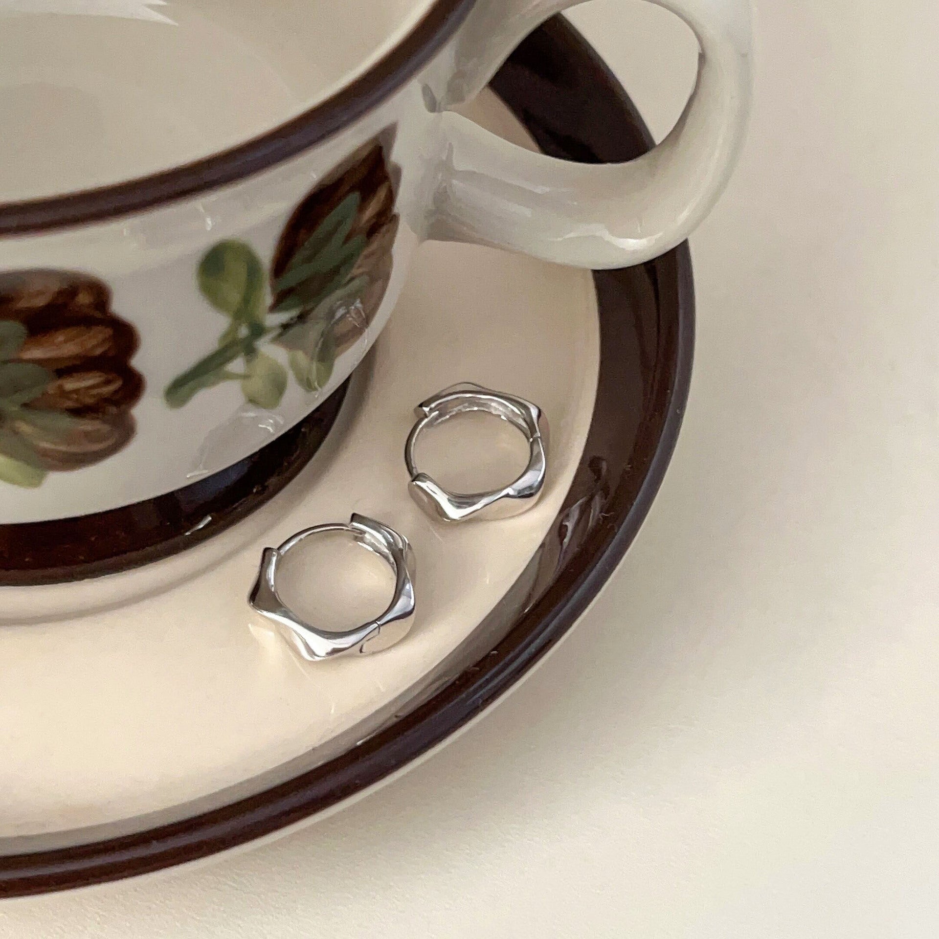 Wholesale Sterling Silver Irregular Mobius Earrings