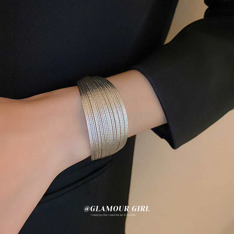 Wholesale Real Gold Electroplated Multi-layer Open Bracelet