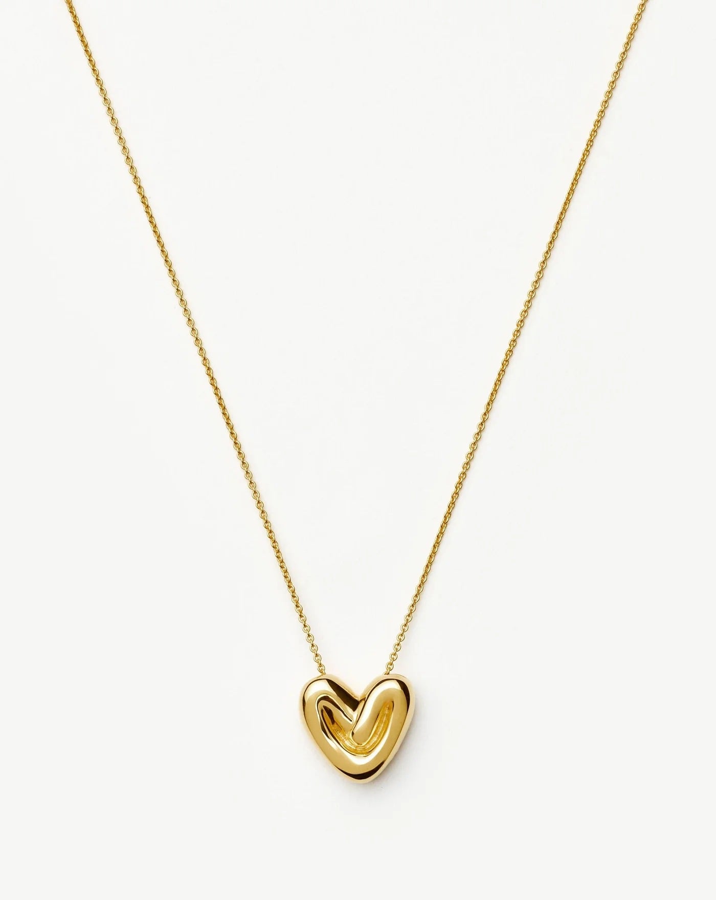 Wholesale Real gold electroplated irregular heart stacking necklace