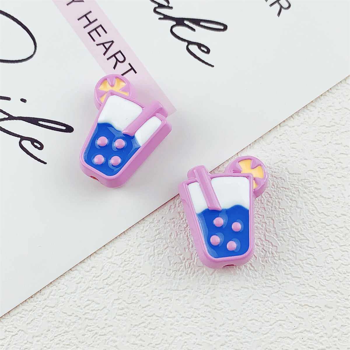 Wholesale 10pcs double-sided drip oil juice cup milk tea cup acrylic beads