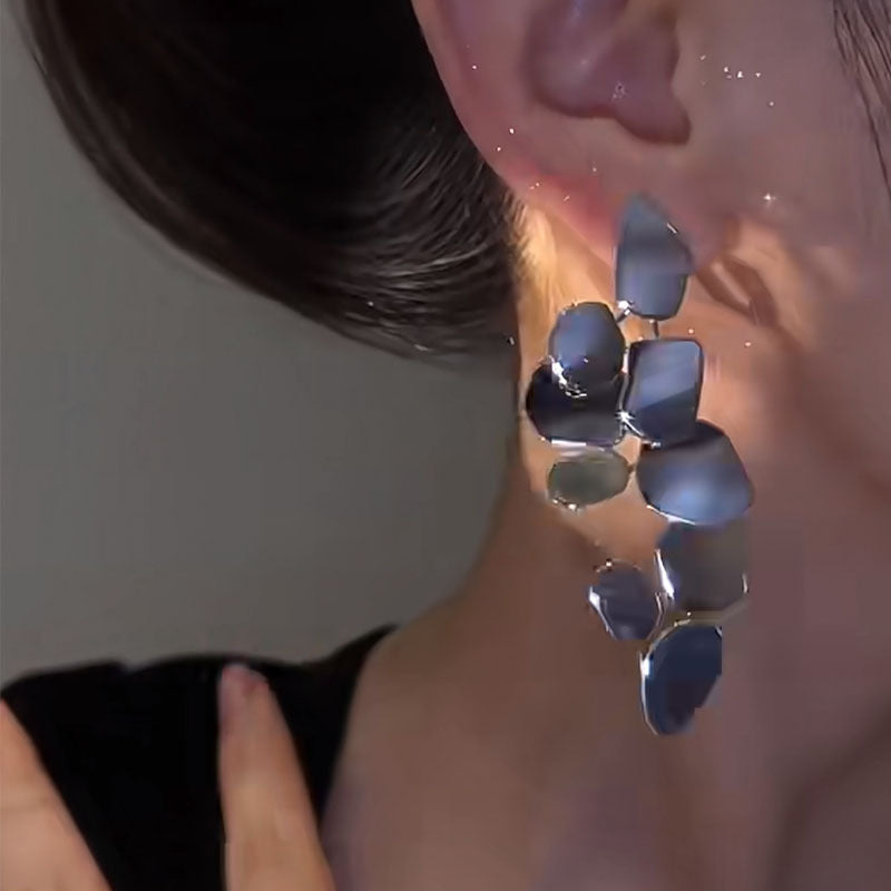 Wholesale Simple Fashion High-end Exaggerated Irregular Metal Piece Earrings