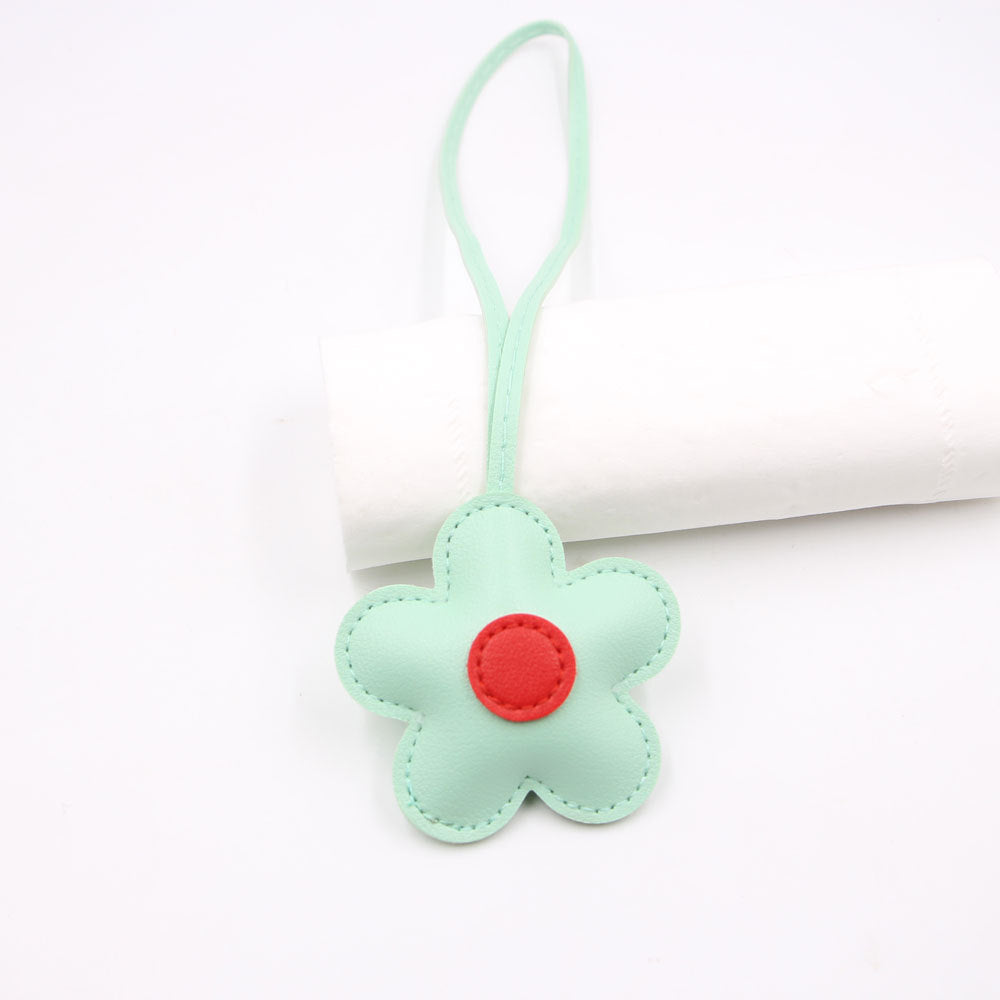 Wholesale Trendy Cherry Blossom Flower Faux Leather Bag Charm Pendant Fashion Accessory For Party Gift Boutique Resale