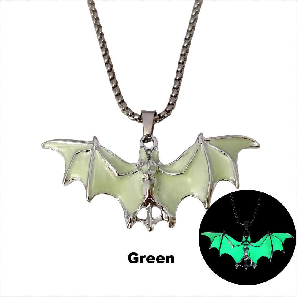Wholesale Halloween Dark Glowing Vampire Bat Necklace