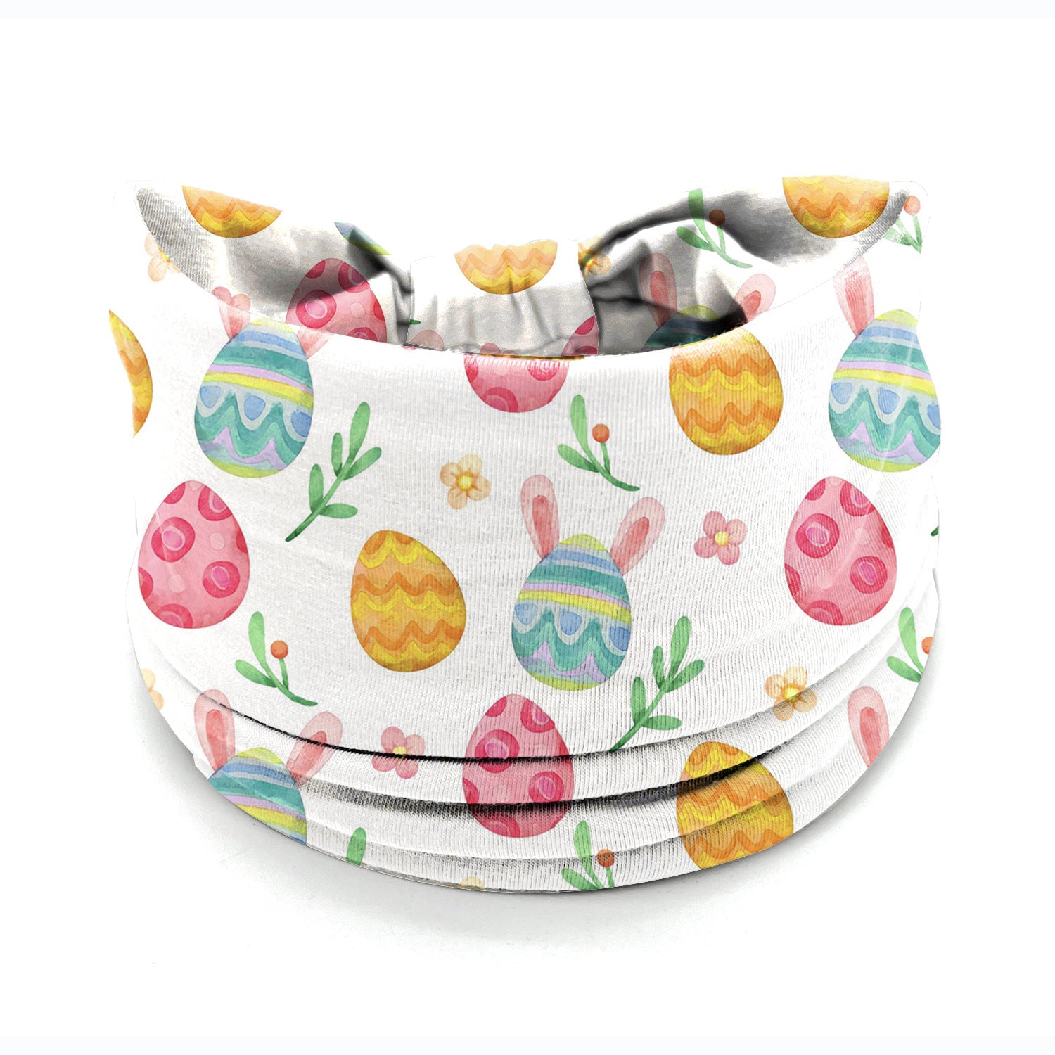 Wholesale Easter egg bunny print elastic wide edge knotted headband