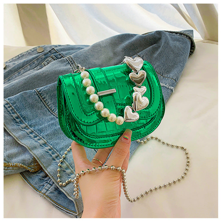 Wholesale Mini Oblique Fashion Shiny Chain Shoulder Bag
