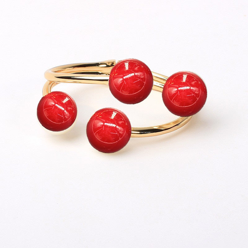 Wholesale Pearl double-layer semi open Layered Bracelet Set