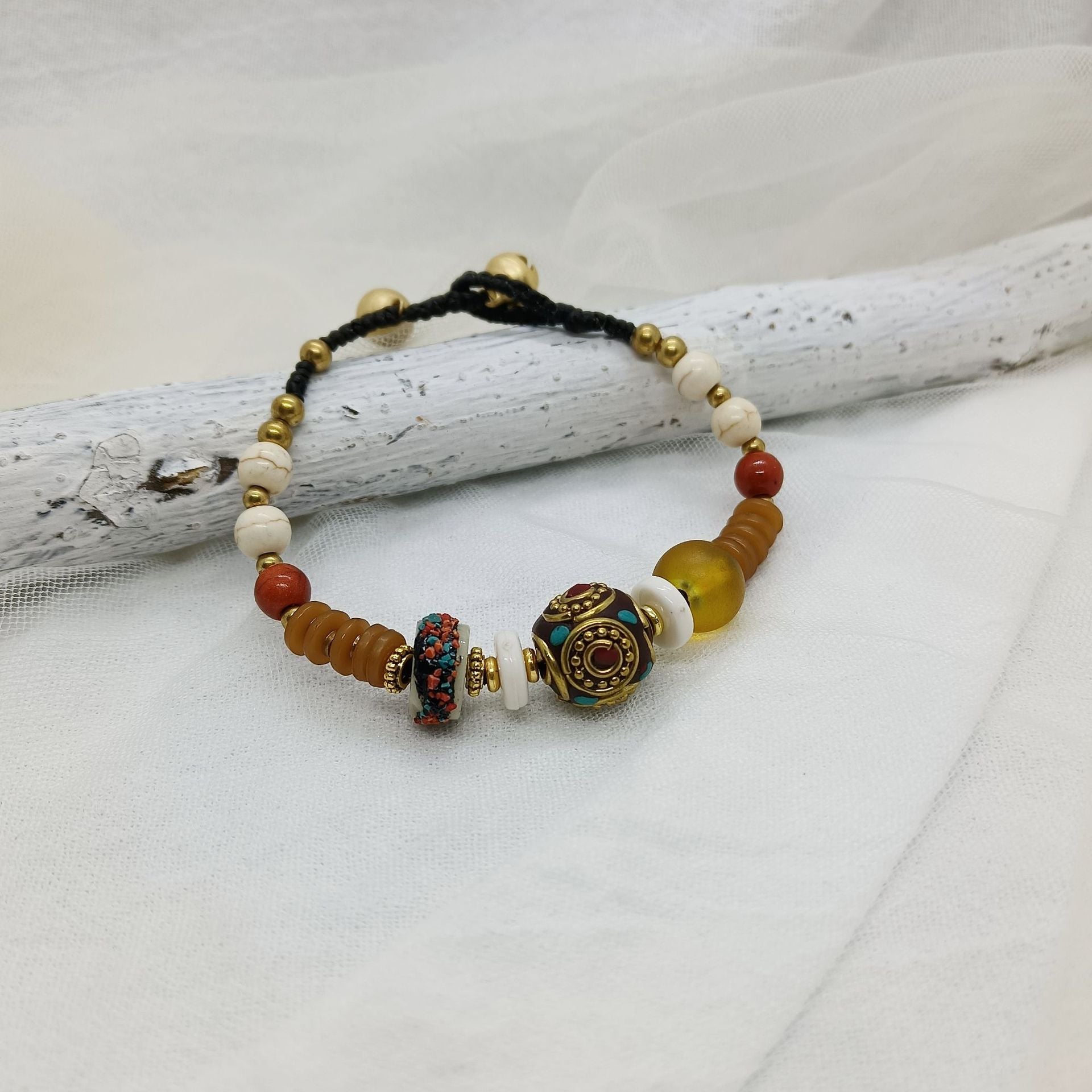 Wholesale Ethnic Style Natural Stone Vintage Handwoven Bracelet