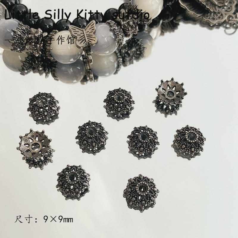 Wholesale Gun Black Peony Butterfly Snake Feather Moon Red Agate Alloy Charms DIY Bracelet Making Fashion Accessory Gift