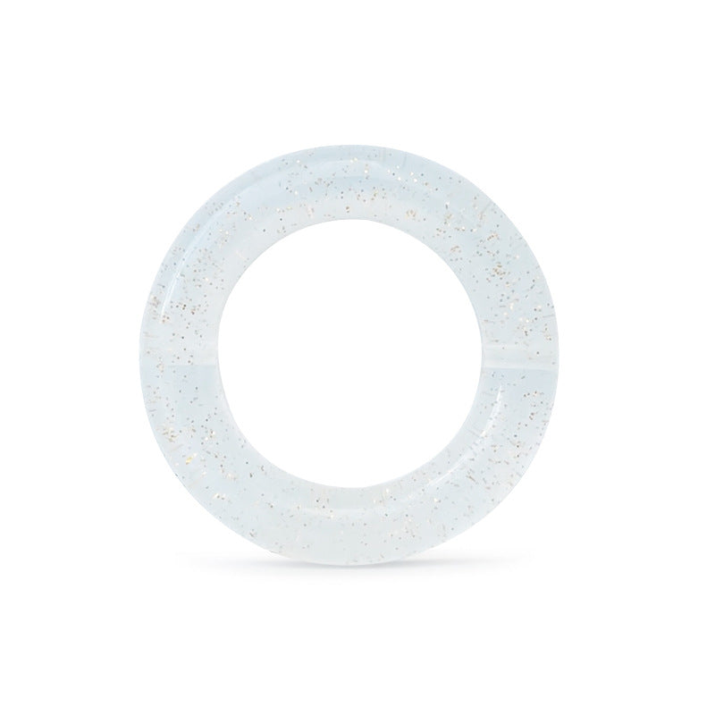 Wholesale 10PCS Sparkling Powder DIY Heart Round Silicone Beads