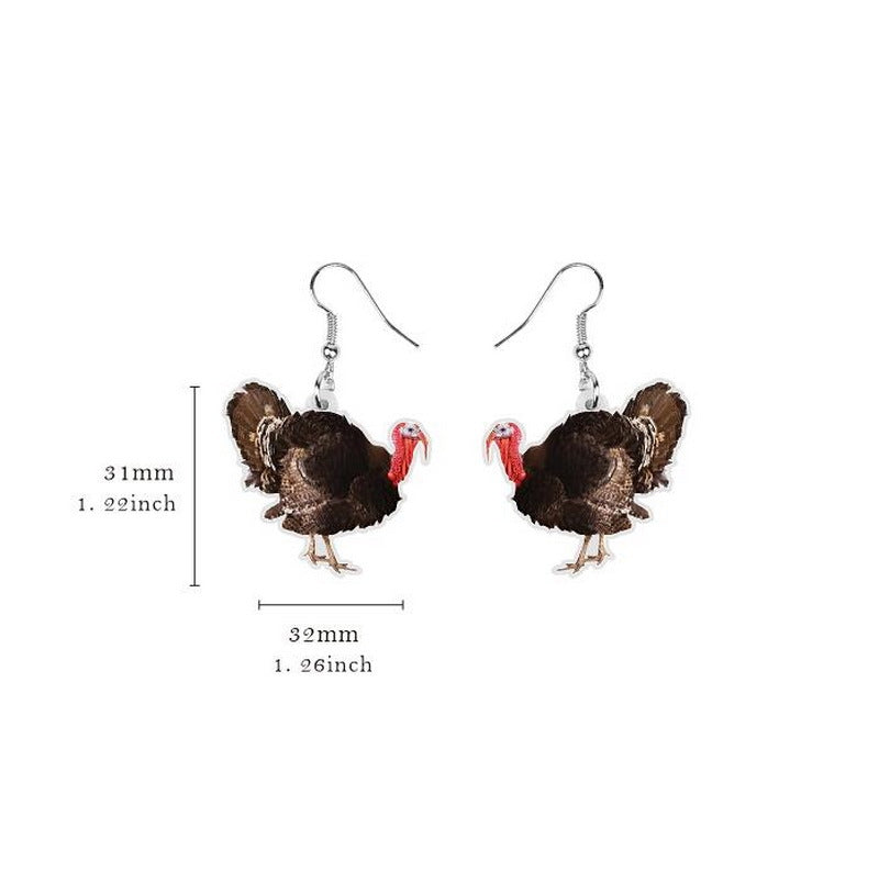 Wholesale 10pcs Rooster, Cow, Hamster, Piglet, Hedgehog, Squirrel, Rabbit, Black Cat, Puppy, Animal Earrings