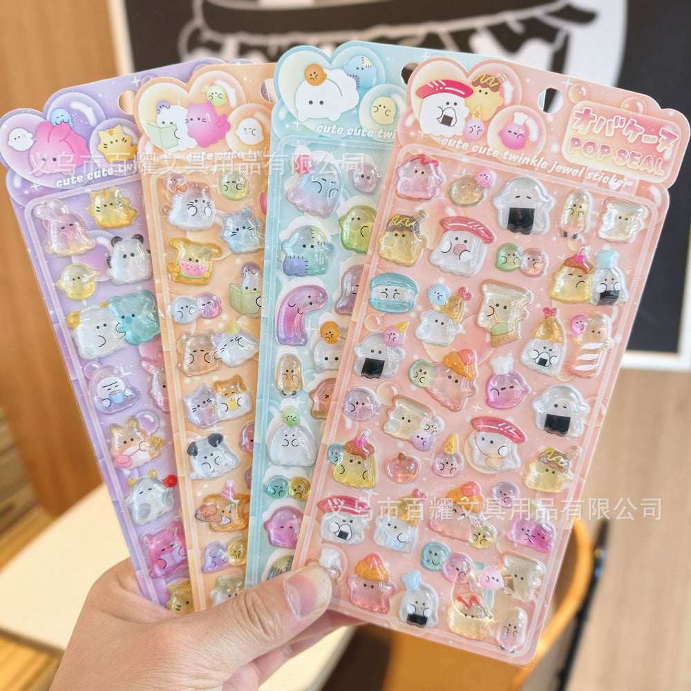 Wholesale Embossed Strawberry Ocean Unicorn Cartoon 3D Stickers  OLY Exclusive