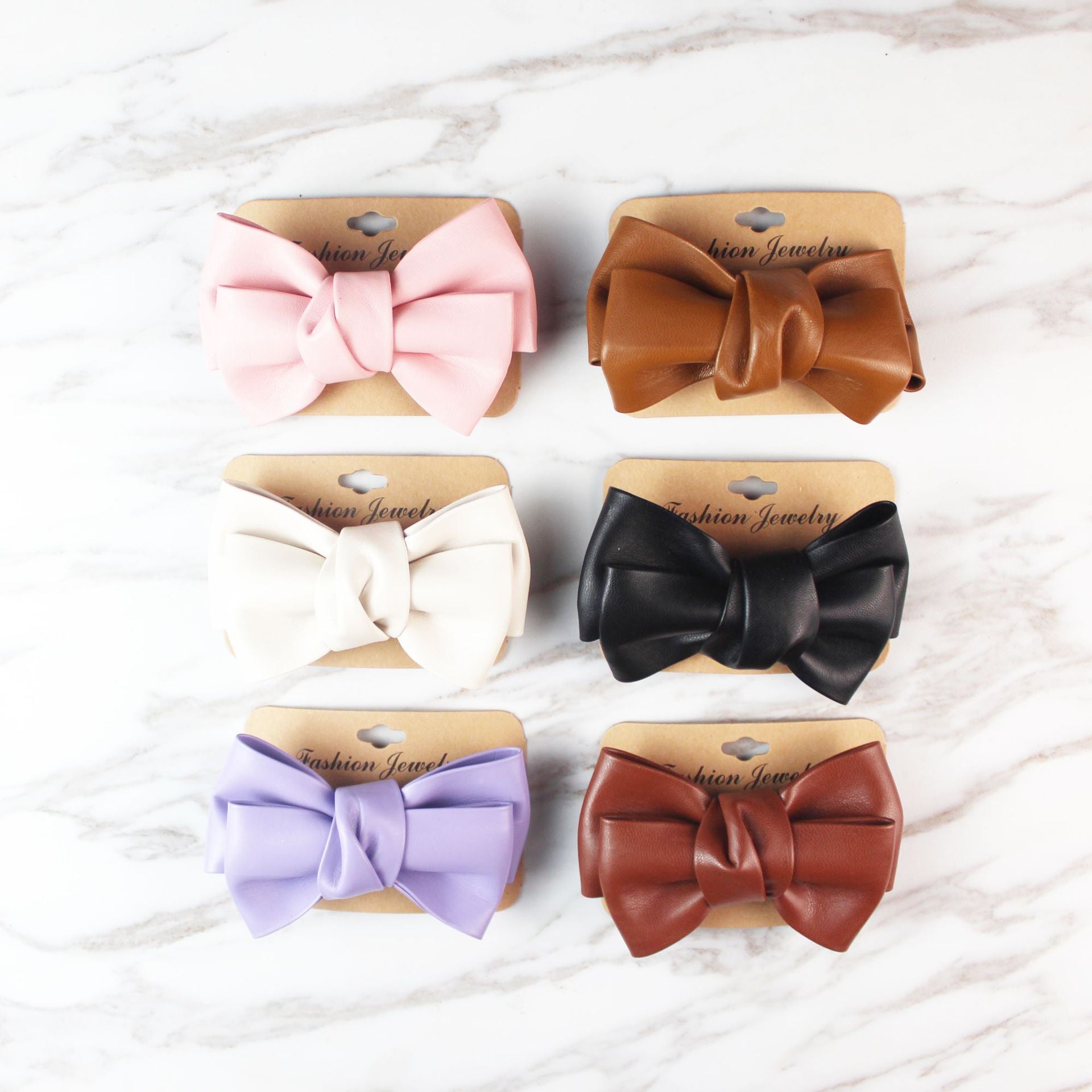 Wholesale Leather bow hair accessories hairpin girls'  hairpin