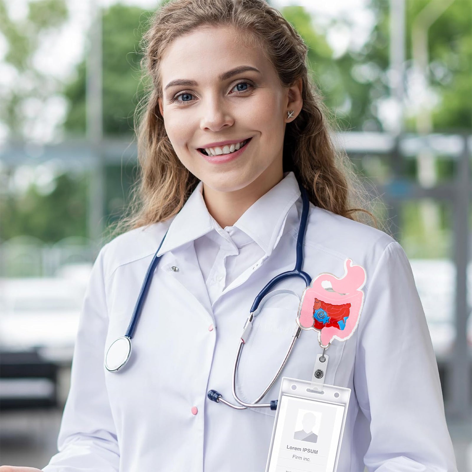 Wholesale Quicksand acrylic badge reel retractable easy to pull