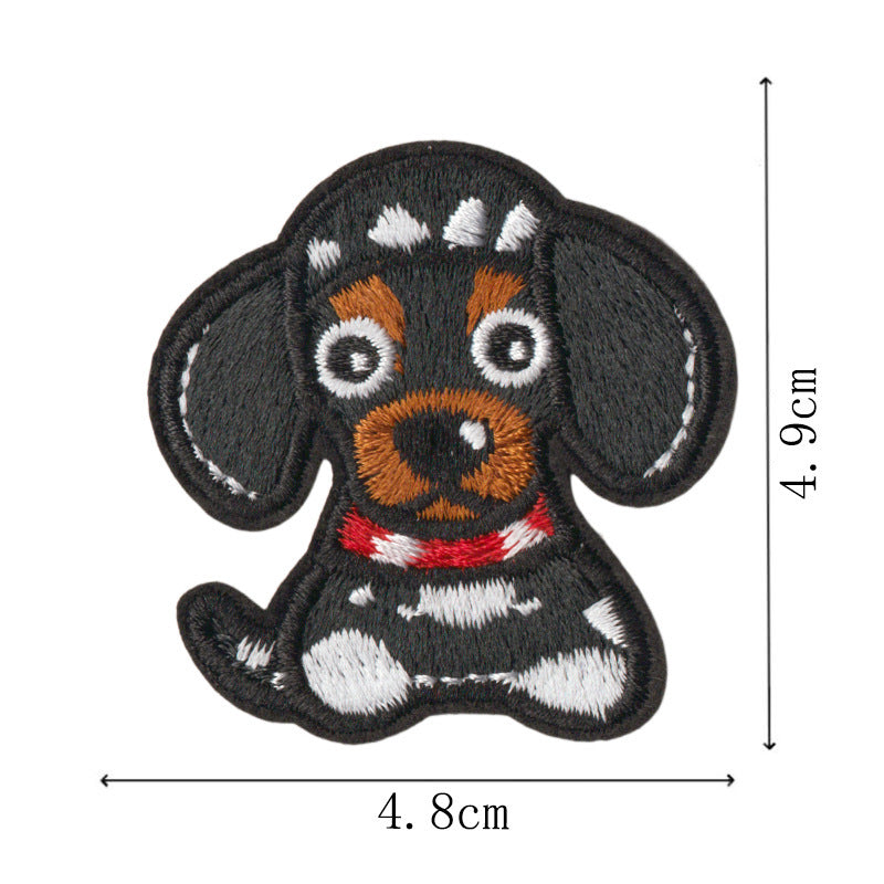 Wholesale Cute Cartoon Puppy Embroidered Iron On Patches 9 Piece Set For DIY Clothing Bags Hats Decorative Accent