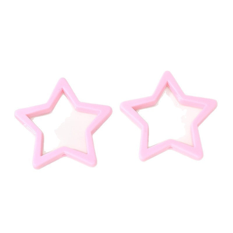 Wholesale  5pcs/pack  Large macaron-colored five-pointed star beads   Acrylic Beads