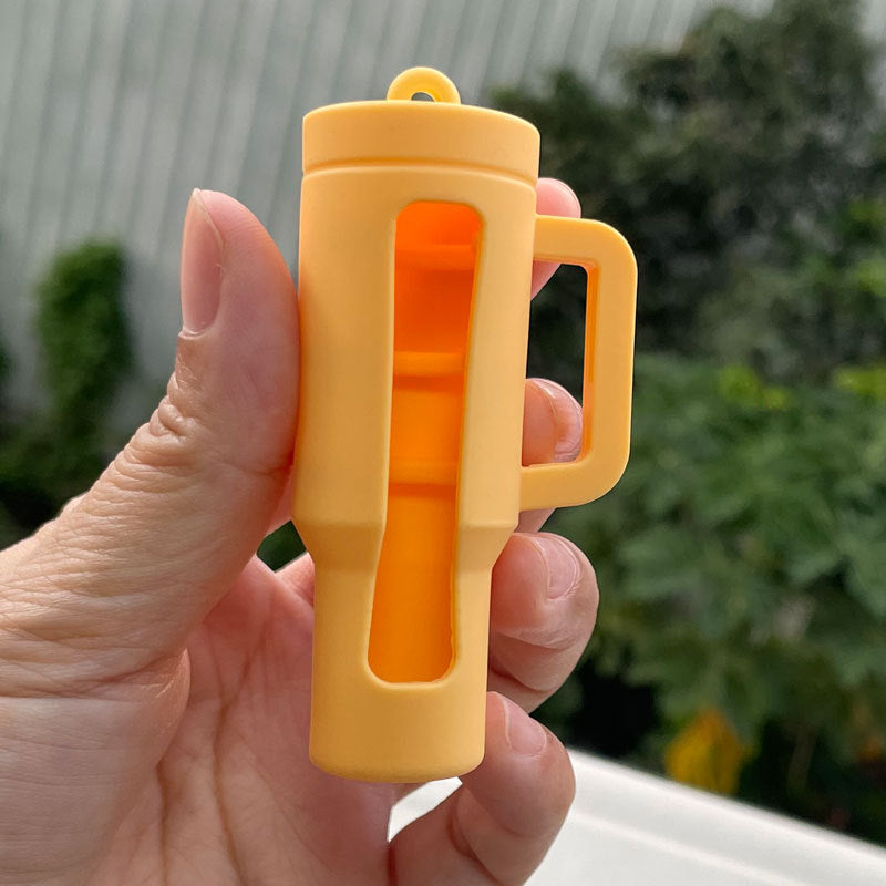 Wholesale Lipstick case silicone protective case bow lipstick bag keychain