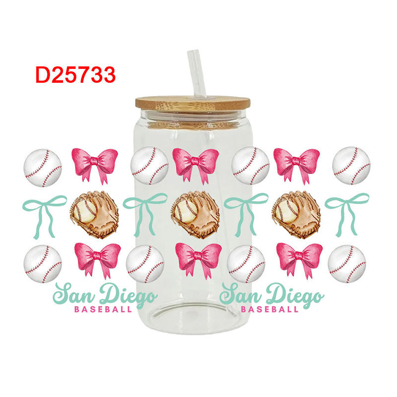 Wholesale Cartoon Cute Soccer Baseball Series 16oz Cup UV DTF Wraps