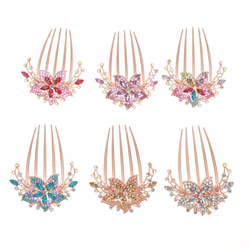 Wholesale Flower Diamond Metal Rhinestone Hair Clips