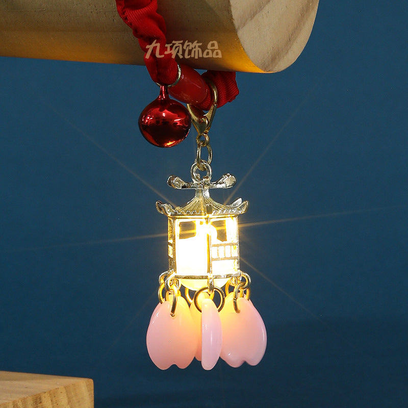 Wholesale Lantern Hanfu Tassel Ancient Style Chinese Red Glowing Palace Lantern Hair Scrunchies